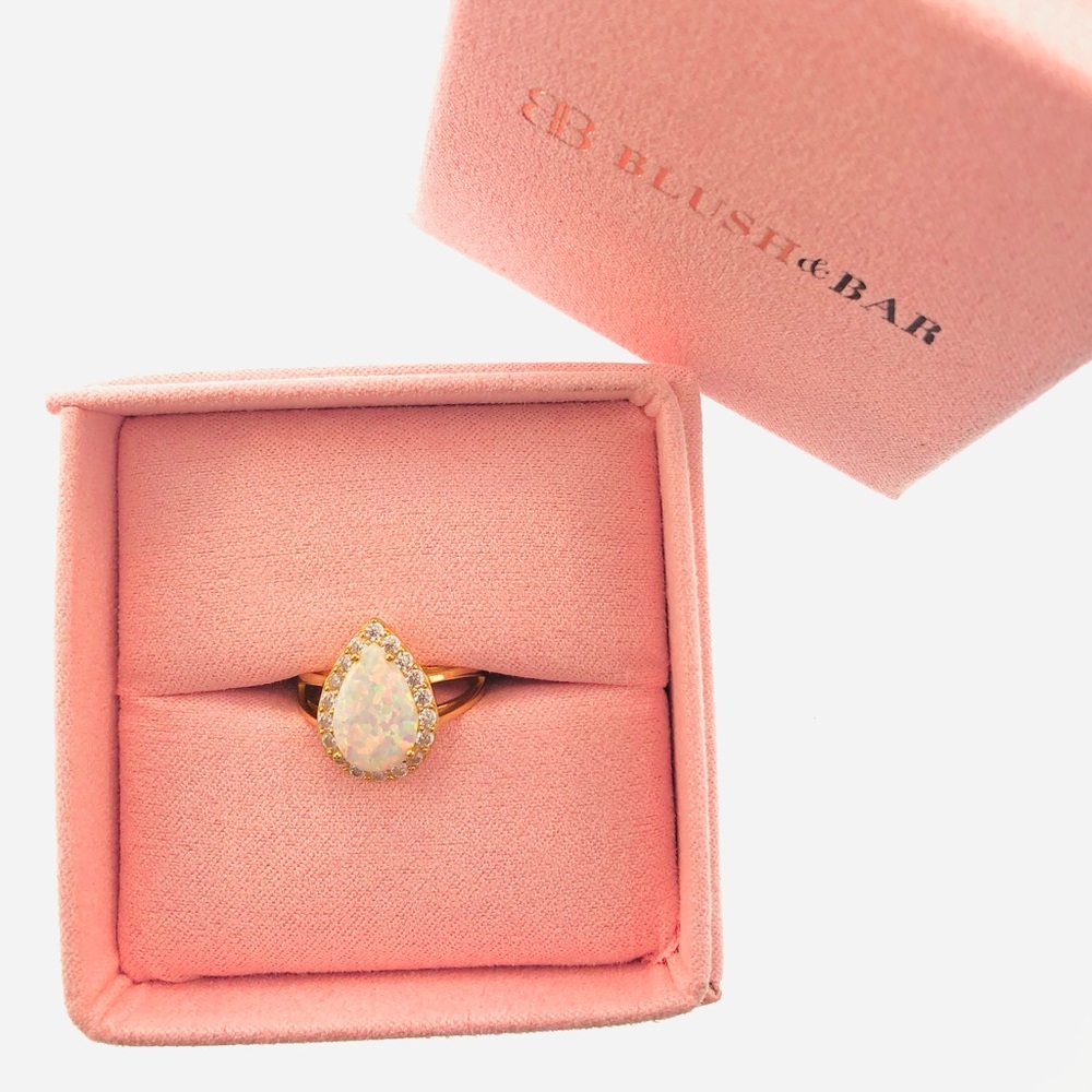 Women’s Blush & Bar Gold White Champagne Ring